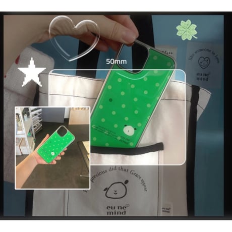 Silver Frame Bumper Case Green Dot