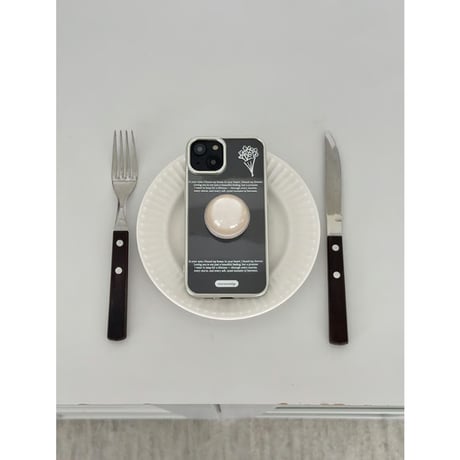 [MagSafe Gray Ring] Romantic Script Silver Frame Transparent Case