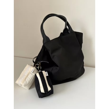 [Clam正規販売店] Mini keyring round pouch Quilting black