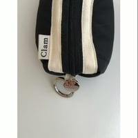 [Clam正規販売店] Mini keyring round pouch Quilting black