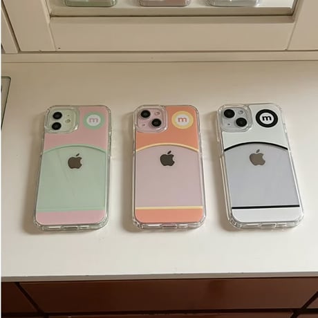 Round Jelly Hard Case Coral&Yellow