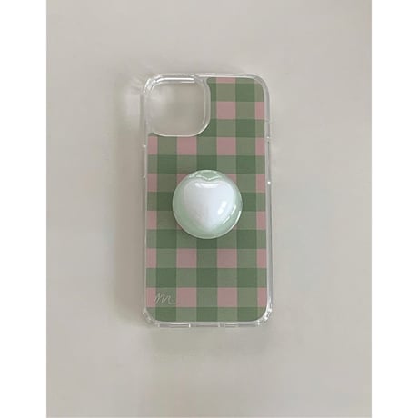 Vintage Check Jelly Hard Case Green