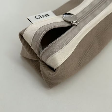 [Clam正規販売店] round pencilcase Milk tea