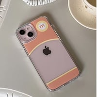 Round Jelly Hard Case Coral&Yellow