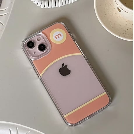 Round Jelly Hard Case Coral&Yellow