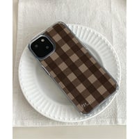 Vintage Check Jelly Hard Case Brown