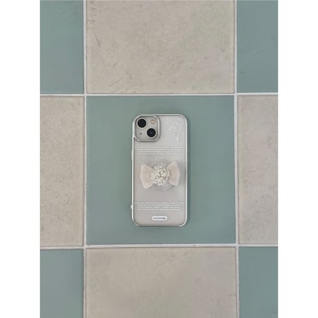[MagSafe White Ring] Romantic Script Silver Frame Transparent Case