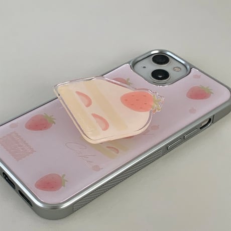 Pink Berry Cream Silver Epoxy Case