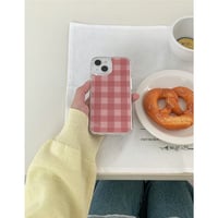 Vintage Check Jelly Hard Case Pink