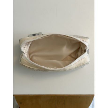 [Clam正規販売店] round pencilcase Oatmeal gray