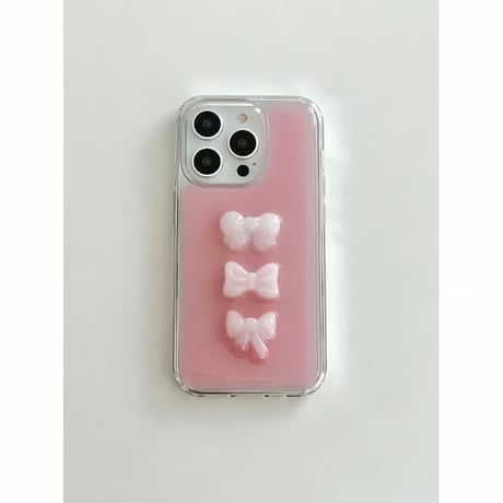 Jelly Ribbon Gel Hard Resin Case Pink