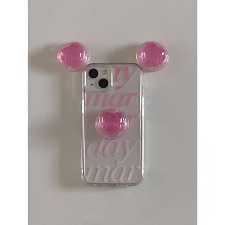 Pink Jelly Heart Resin Grip Tok
