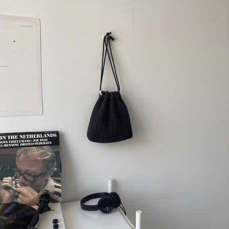 [Clam正規販売店] string pouch Soft black