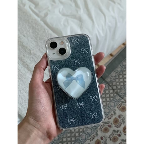 Denim Ribbon Gel Hard Case