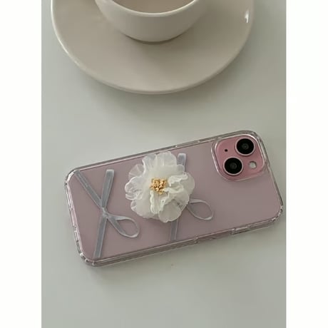 [Still in Stock] Silver Ribbon Knot Jelly Hard Case