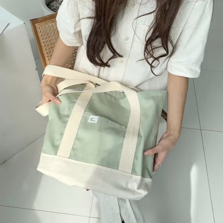 creamy mint tote bag