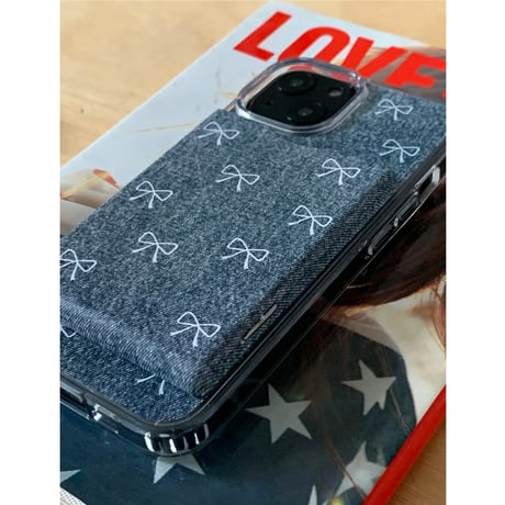 Denim Ribbon Gel Hard Case