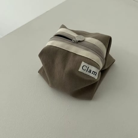 [Clam正規販売店] round pouch Milk tea