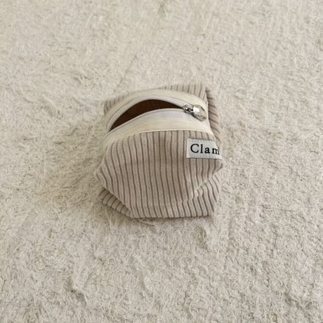 [Clam正規販売店] round pouch Corduroy coconut