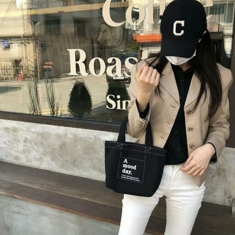 mini black stitch bag