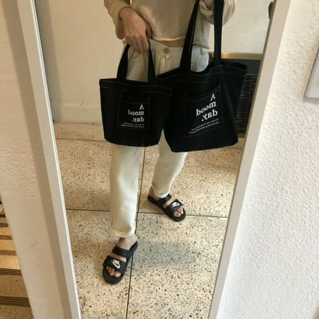 mini black stitch bag