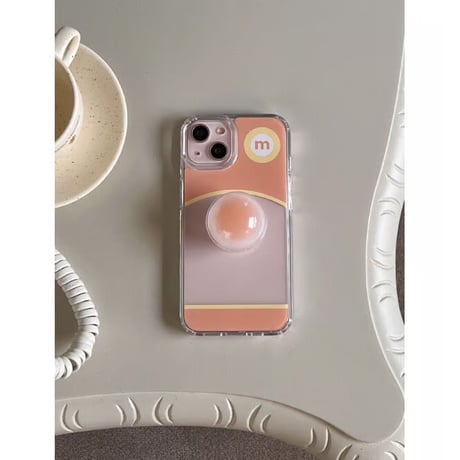 Round Jelly Hard Case Coral&Yellow