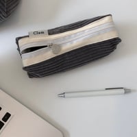 [Clam正規販売店]  round pencilcase Corduroy gray