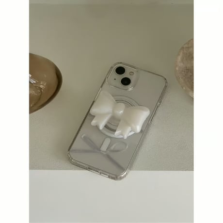 [Still in Stock] Silver Ribbon Knot Jelly Hard Case