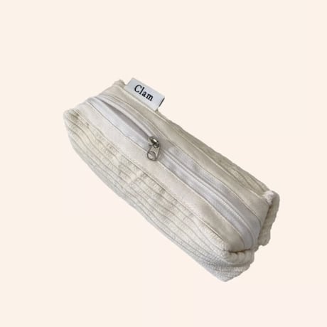[Clam正規販売店] round pencilcase Corduroy snow