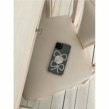 Ribbon Drawing Jelly Hard Case White