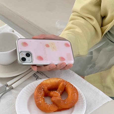 Pink Berry Cream Silver Epoxy Case