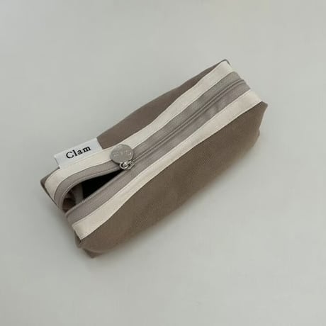[Clam正規販売店] round pencilcase Milk tea