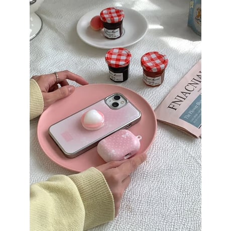 Pink Ribbon Dot Silver Epoxy Case