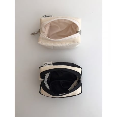 [Clam正規販売店] Mini keyring round pouch Quilting black