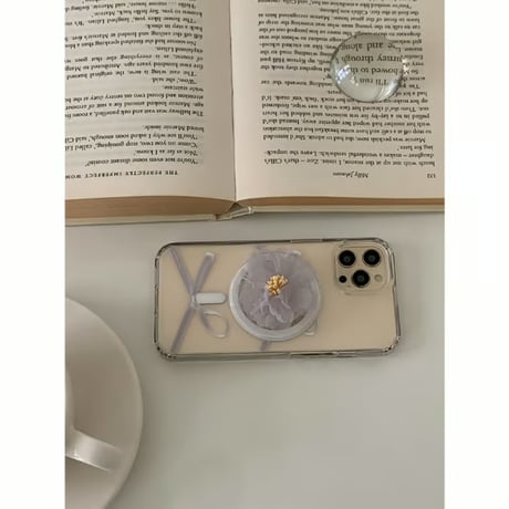 [Still in Stock] Silver Ribbon Knot Jelly Hard Case