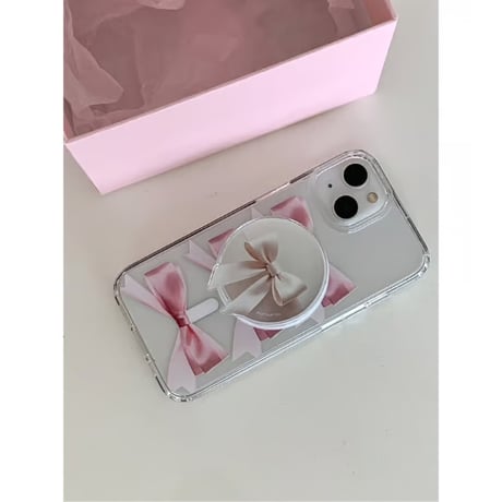 Blush Ribbon Gel Hard Case
