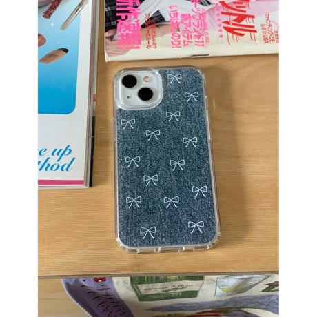 Denim Ribbon Gel Hard Case