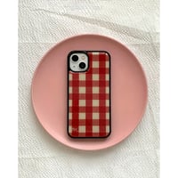 Vintage check epoxy case Red