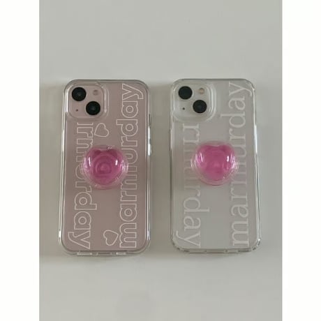 Pink Jelly Heart Resin Grip Tok