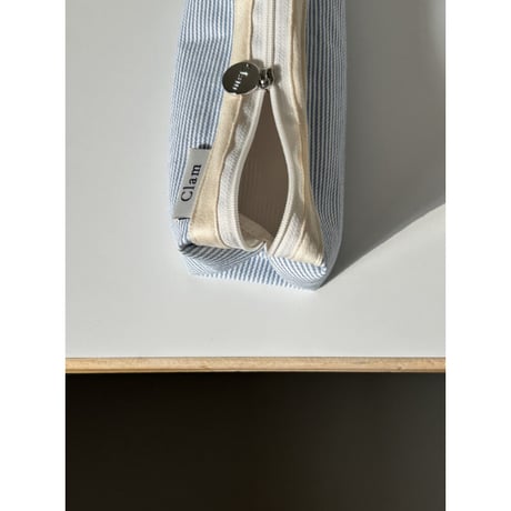 [Clam正規販売店] round pencilcase Little stripe