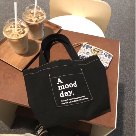 mini black stitch bag