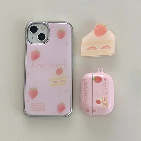 Pink Berry Cream Silver Epoxy Case