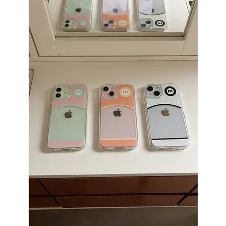 Round Jelly Hard Case Pink&Green