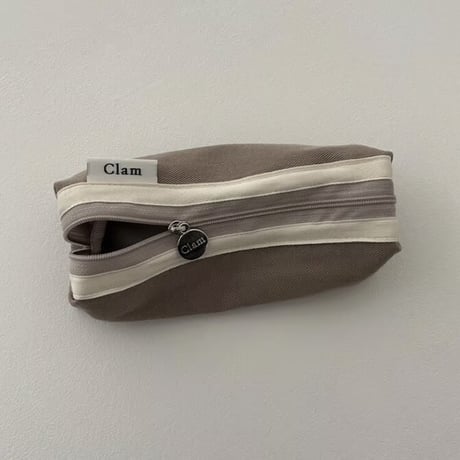 [Clam正規販売店] round pencilcase Milk tea