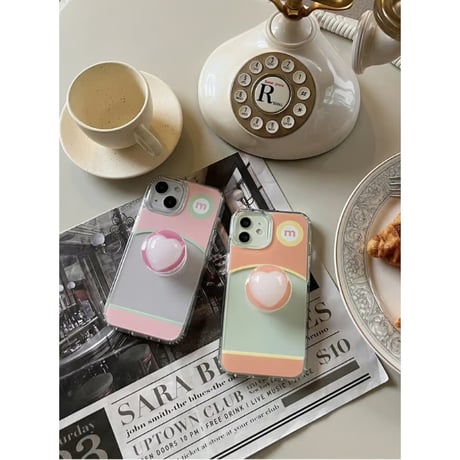 Round Jelly Hard Case Pink&Green