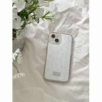 White Drawing Flower Jelly Hard Case