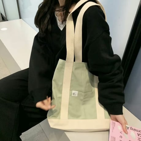 creamy mint tote bag