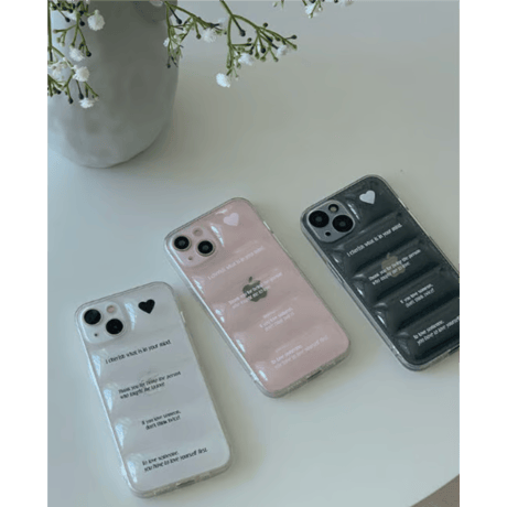 [Still in Stock] Lettering Padding Case Pink