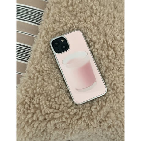 Strawberry milk silver epoxy case