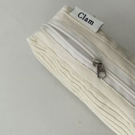 [Clam正規販売店] round pencilcase Corduroy snow